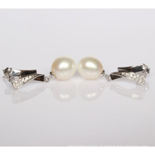 925 Boucles d&#39;oreilles en perles d&#39;eau douce en argent (ER1419)